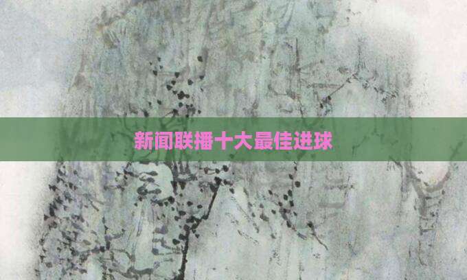 新闻联播十大最佳进球