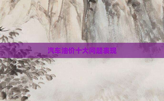 汽车油价十大问题表现