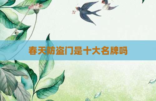 春天防盗门是十大名牌吗