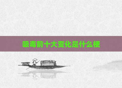 吸毒前十大变化是什么梗