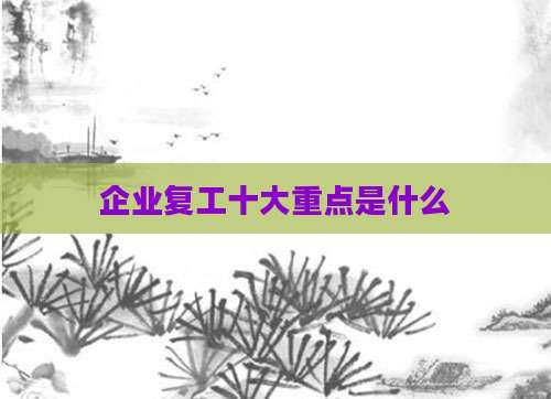 企业复工十大重点是什么