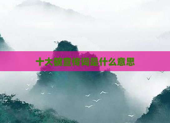 十大碗宣传词是什么意思