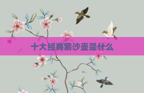 十大经典紫沙壶是什么