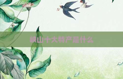 峡山十大特产是什么