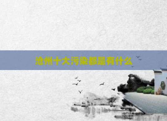 沧州十大污染都是有什么