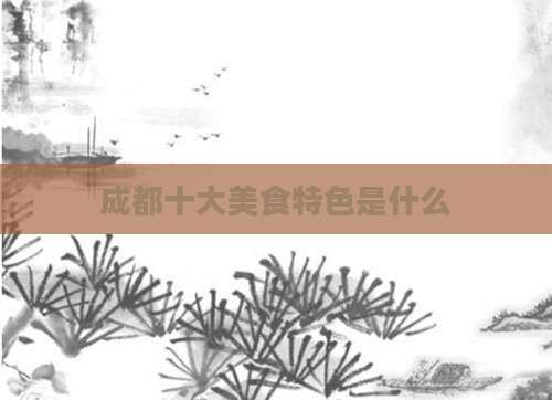 成都十大美食特色是什么