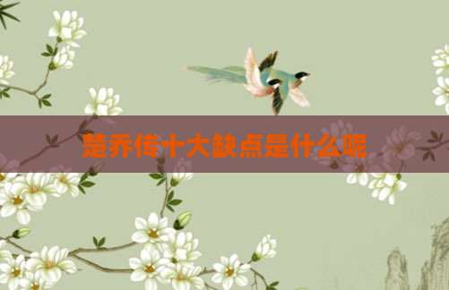 楚乔传十大缺点是什么呢