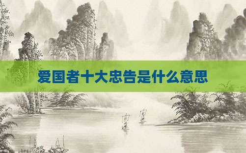 爱国者十大忠告是什么意思
