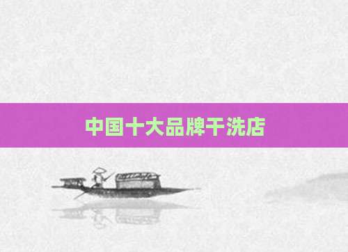 中国十大品牌干洗店