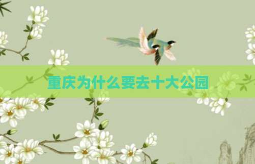 重庆为什么要去十大公园