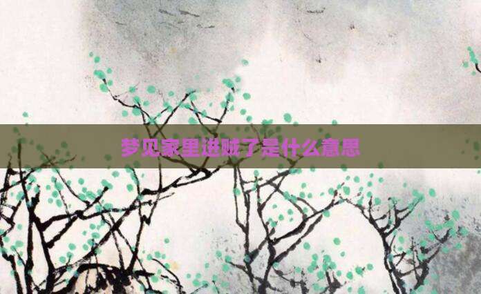 梦见家里进贼了是什么意思