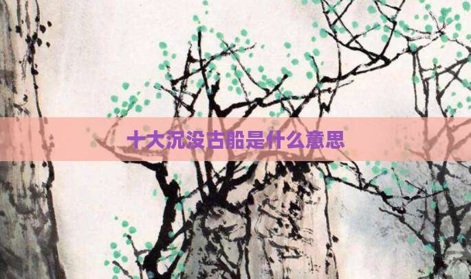 十大沉没古船是什么意思