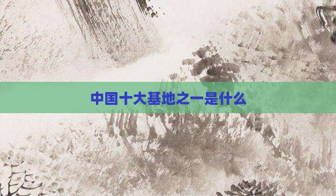 中国十大基地之一是什么