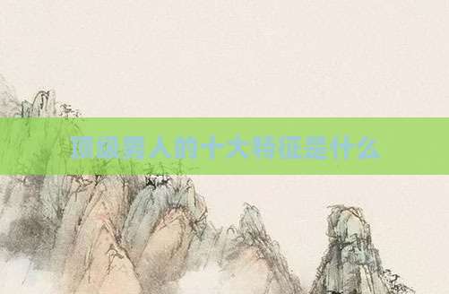 顶级男人的十大特征是什么