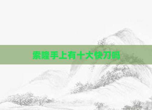 索隆手上有十大快刀吗