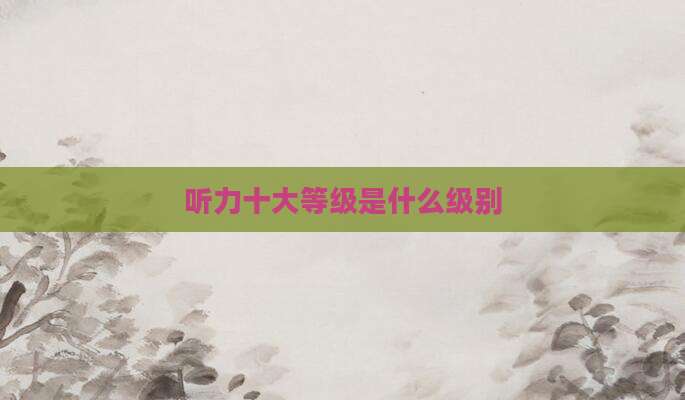 听力十大等级是什么级别