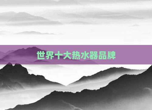 世界十大热水器品牌