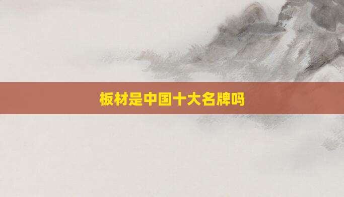 板材是中国十大名牌吗