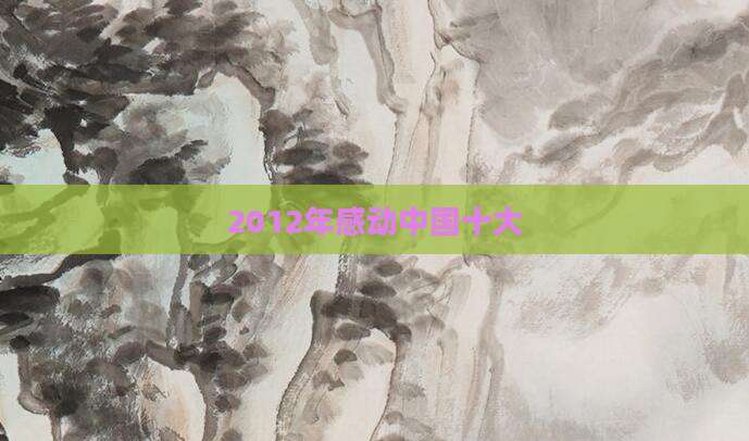 2012年感动中国十大