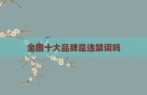 全国十大品牌是违禁词吗