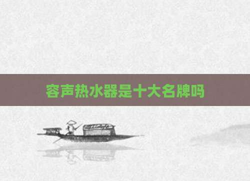 容声热水器是十大名牌吗