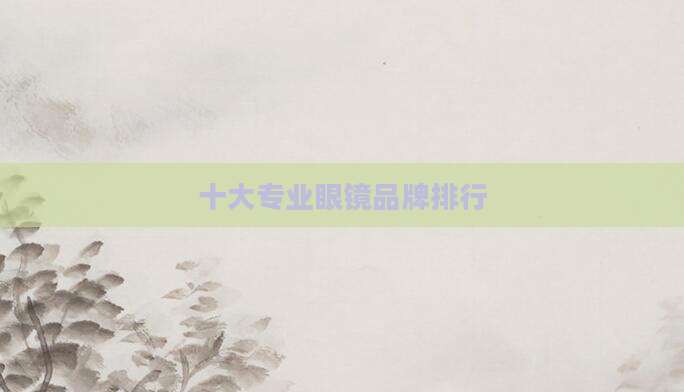 十大专业眼镜品牌排行