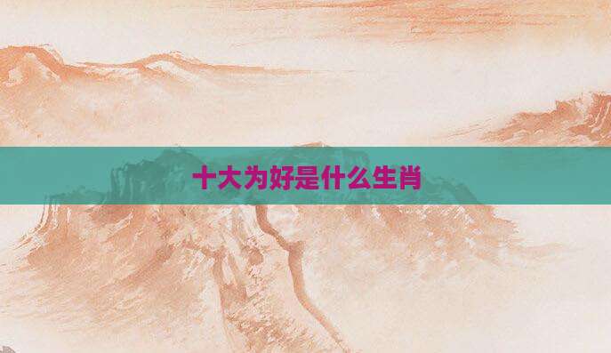 十大为好是什么生肖
