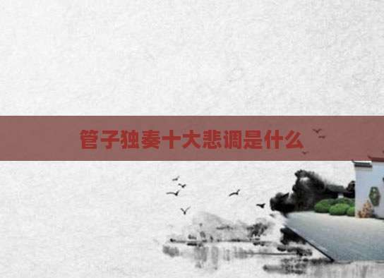 管子独奏十大悲调是什么