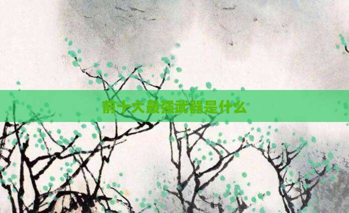 前十大最强武器是什么