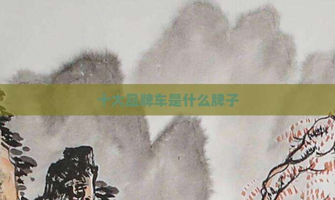 十大品牌车是什么牌子