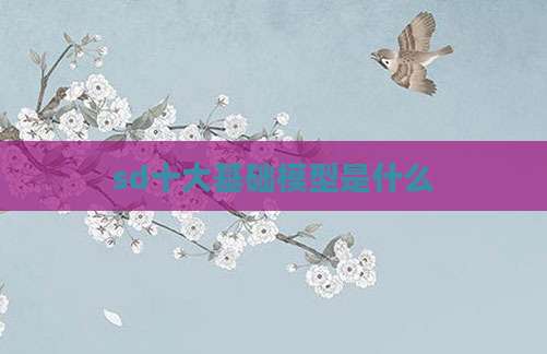 sd十大基础模型是什么