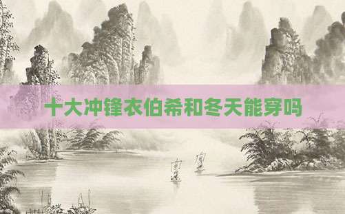 十大冲锋衣伯希和冬天能穿吗