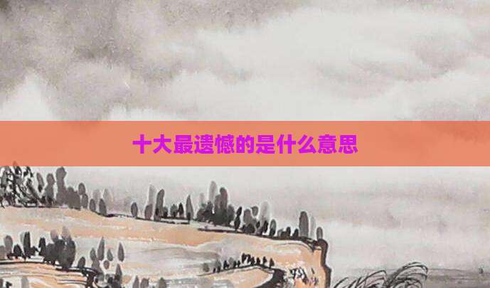 十大最遗憾的是什么意思