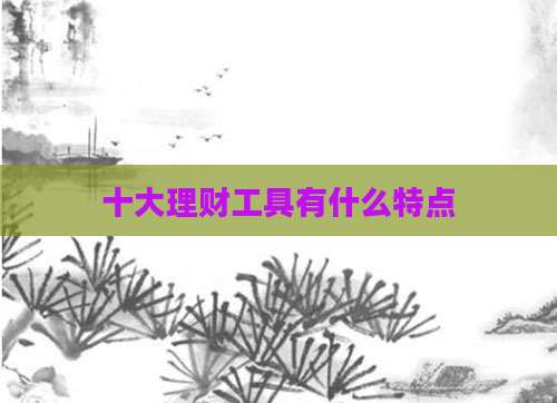 十大理财工具有什么特点