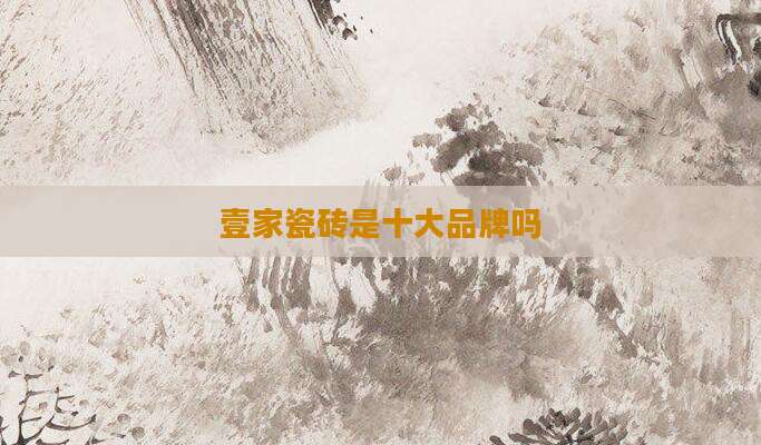 壹家瓷砖是十大品牌吗