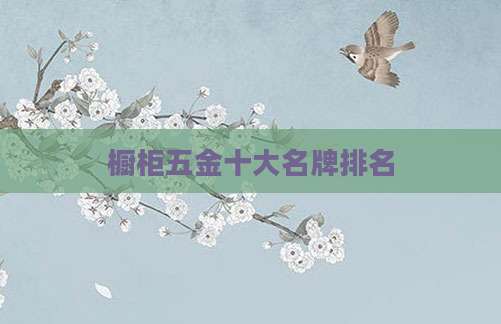 橱柜五金十大名牌排名