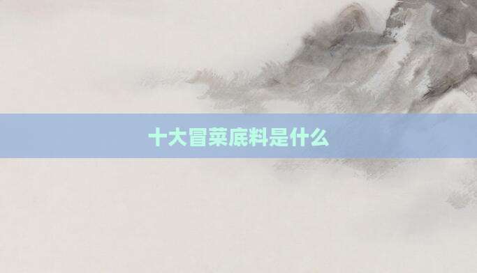 十大冒菜底料是什么