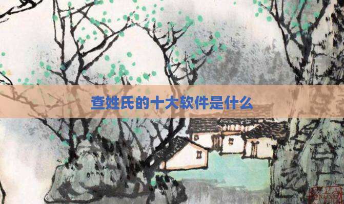 查姓氏的十大软件是什么