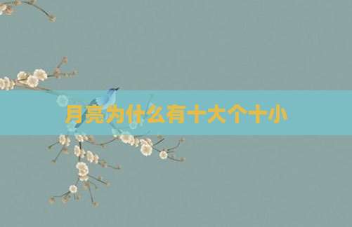 月亮为什么有十大个十小