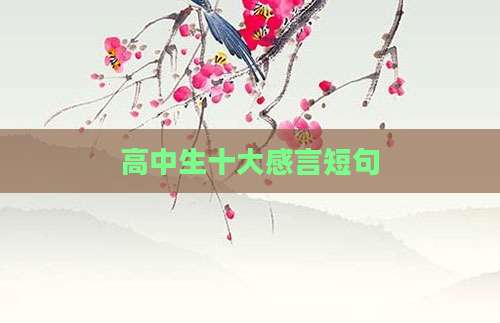 高中生十大感言短句