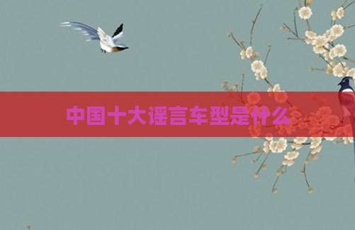 中国十大谣言车型是什么