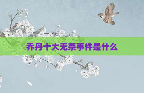 乔丹十大无奈事件是什么