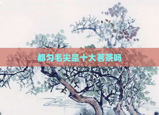 都匀毛尖是十大茗茶吗