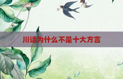 川话为什么不是十大方言