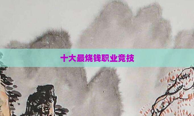 十大最烧钱职业竞技