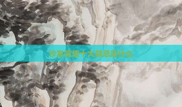 沙发背墙十大禁忌是什么
