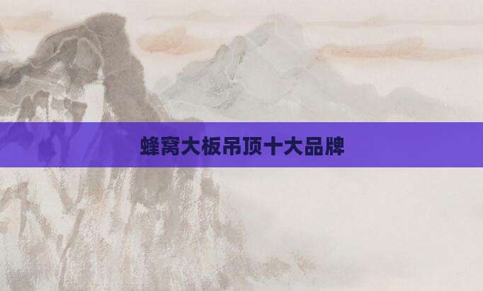 蜂窝大板吊顶十大品牌