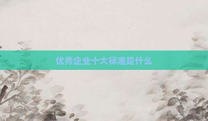 优秀企业十大标准是什么