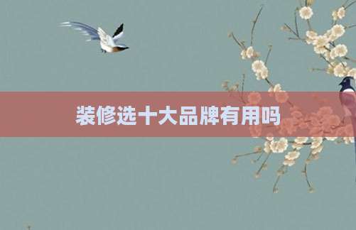 装修选十大品牌有用吗