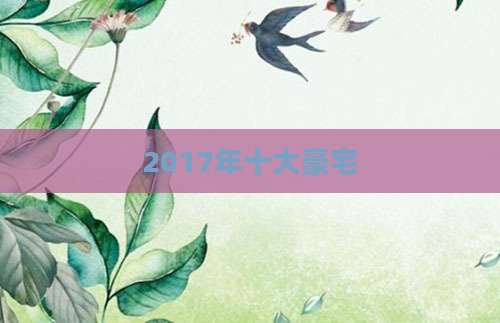 2017年十大豪宅